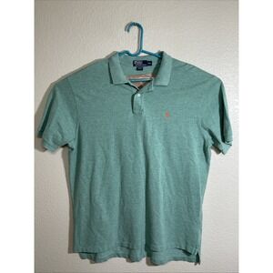 Polo Ralph Lauren Shirt Mens XXL Green Short Sleeve Orange Pony